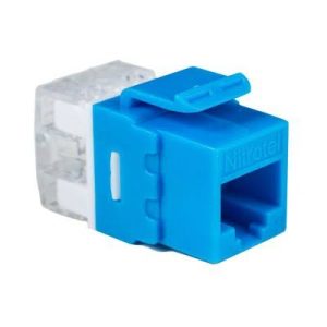 Jack Keystone Slim Cat6 UTP 180 Grados Azul Nitrotel NTKJ1806EBUSL