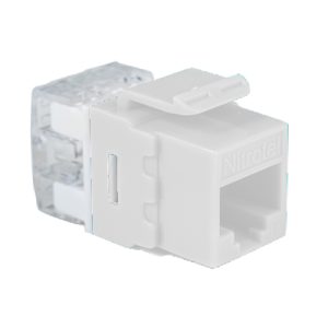Jack Keystone Slim Cat6 UTP 180 Grados Blanco Nitrotel NTKJ1806EWHSKL