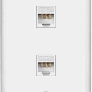 Placa de Pared Nitrotel Doble RJ-14 con Cableado Integrado