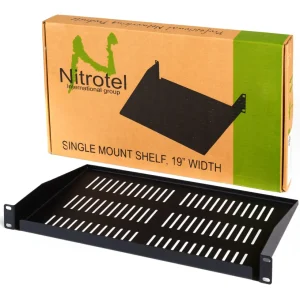 Repisa Fija Ventilada 1U x 18" Nitrotel NTVS1UX18 (19" Formato)