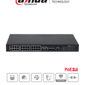 Switch PoE Administrable Dahua 24 Puertos DH-PFS4226-24ET-240 (240W)