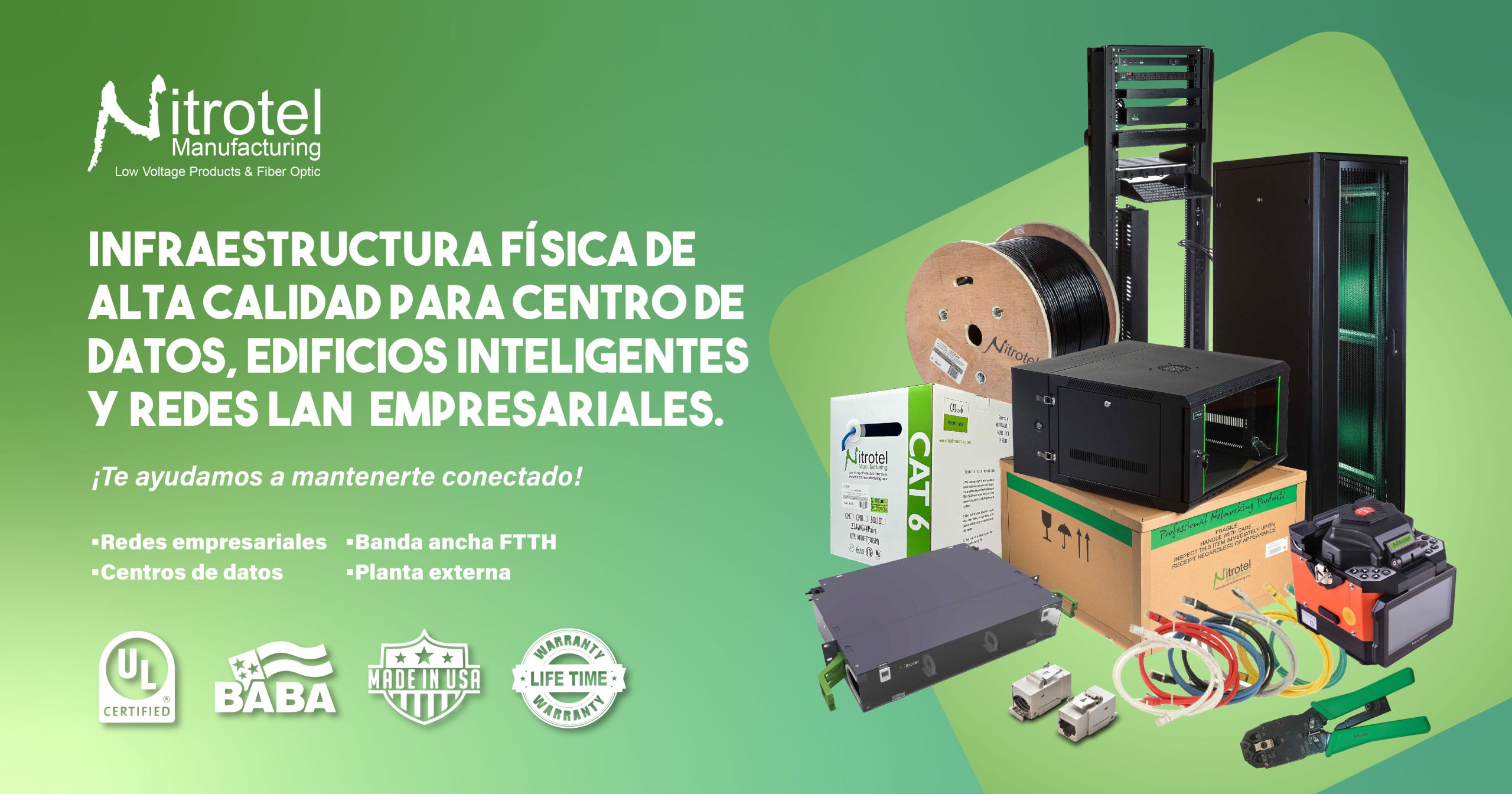 Nitrotel Manufacturing: infraestructura física de alta calidad para centros de datos, edificios inteligentes y redes LAN empresariales